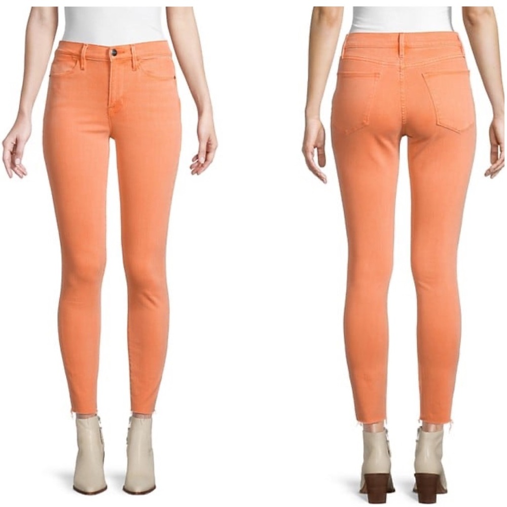 NWT Frame Le High Skinny Raw-Hem Ankle Jeans 25/2